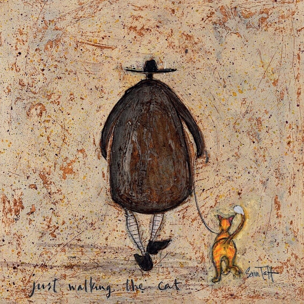 Sam Toft Just Walking The Cat Träskylt En Storlek Beige/Mörk Beige/Dark Brown/Orange One Size