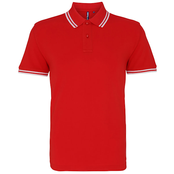 Asquith & Fox Klassisk passform Tipped Poloskjorta S Röd/ Vit Red/ White S