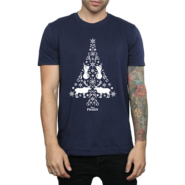 Disney Herr Frozen Julgran T-shirt XXL Marinblå Navy Blue XXL