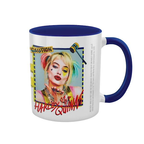 Birds Of Prey Varning Harley Quinn Mugg En Storlek Vit/Blå White/Blue One Size