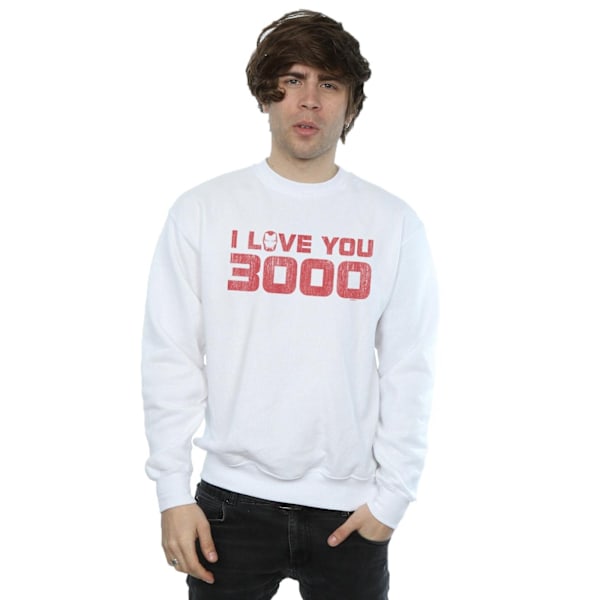 Marvel Mens Avengers Endgame I Love You 3000 Distressed Sweatshirt White XXL