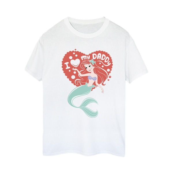 Disney Dam/Damer The Little Mermaid Love Daddy Bomull Boyfriend T-Shirt S Vit White S