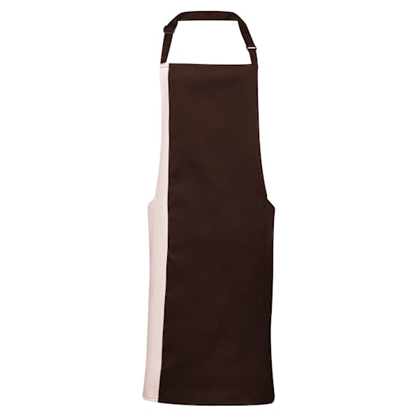 Premier Unisex Kontrastfärgad Arbetsoverall Förkläde (2-pack) One Size Brown/ Natural One Size