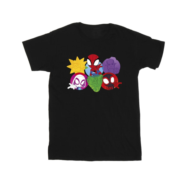 Marvel Boys Spidey And His Amazing Friends Faces T-Shirt 7-8 År Black 7-8 Years