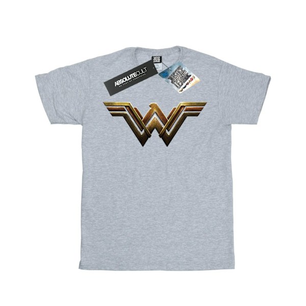 Wonder Woman Girls Logo Bomull T-shirt 9-11 År Sports Grey Sports Grey 9-11 Years