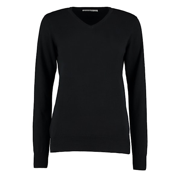 Kustom Kit Dam/Damer Arundel Bomull V-ringad Sweatshirt 10 UK Black 10 UK