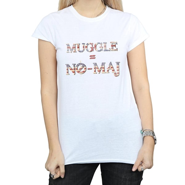 Fantastiska vidunder Kvinnor/Damer Ingen Muggle Ingen Maj Bomull T-shirt White L