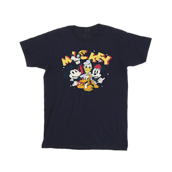 Disney Girls Mickey Mouse Group Bomull T-shirt 7-8 år Marinblå B Navy Blue 7-8 Years