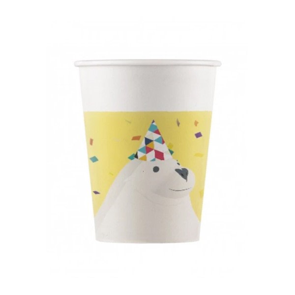 Procos Arctic Paper Disposable Cup (Pack med 8) One Size Vit/Y White/Yellow One Size