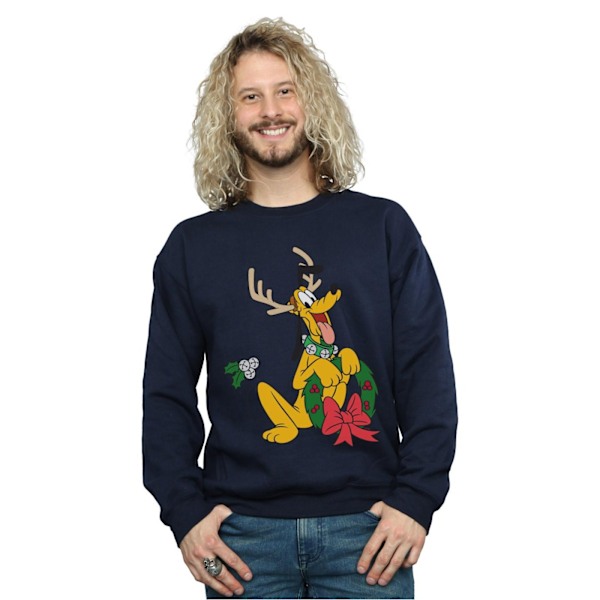 Disney Herr Pluto Jul Ren Sweatshirt M Marinblå Navy Blue M