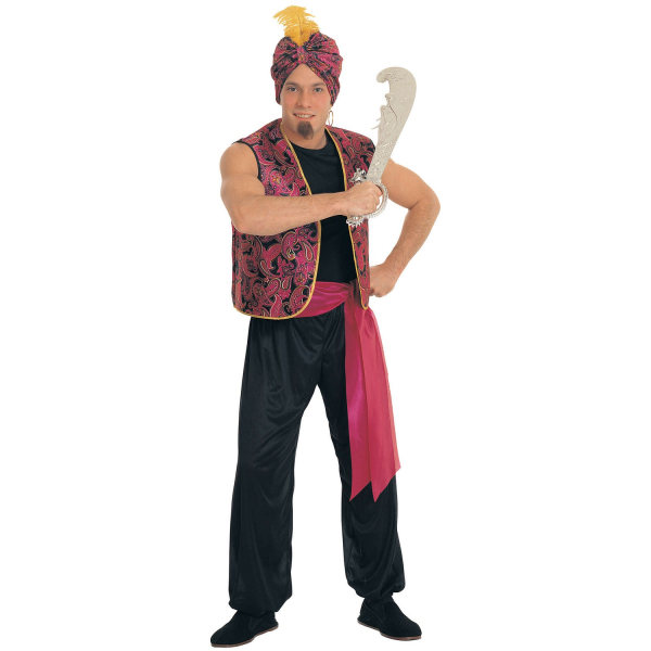 Bristol Novelty Herr Sultan Costume One Size Svart/Rosa Black/Pink One Size