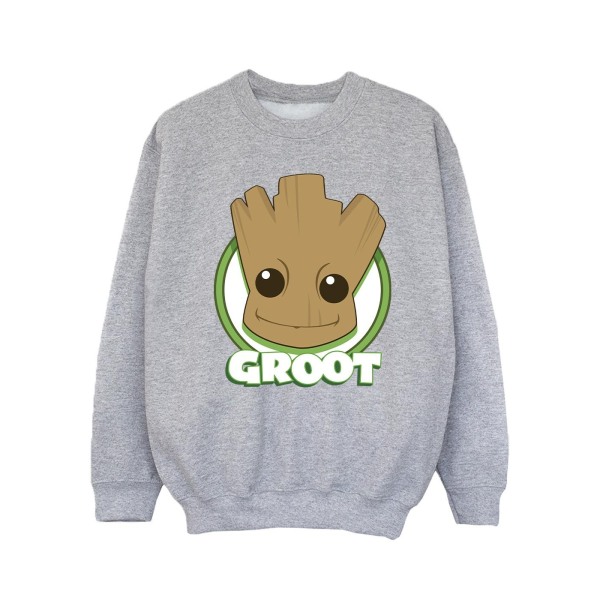 Guardians Of The Galaxy Girls Groot Badge Sweatshirt 7-8 år Sports Grey 7-8 Years