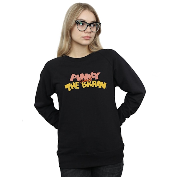 Animaniacs Dam/Kvinnor Pinky And The Brain Logotyp Sweatshirt L Black L