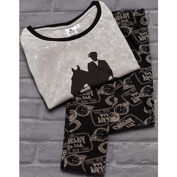 Peaky Blinders Dam/Dam lång pyjamas set S svart/grå Black/Grey S
