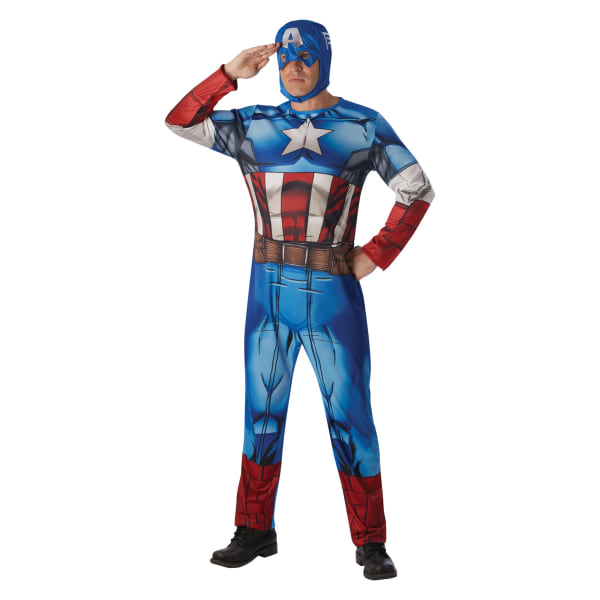 Captain America Klassisk herrdräkt XL Blå/Röd Blue/Red XL