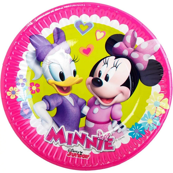 Disney Minnie Mouse Partytallrikar (8-pack) One Size Rosa/Gul Pink/Yellow One Size