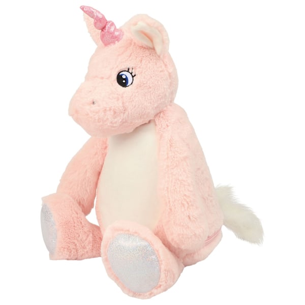 Mumbles Zipped Unicorn Plyschleksak En Storlek Rosa Pink One Size
