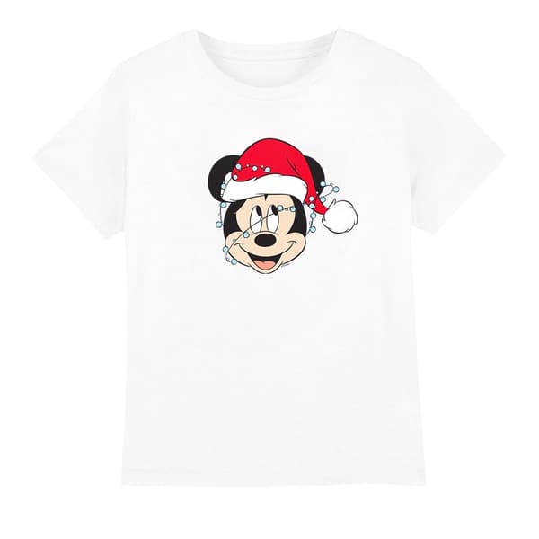 Disney Barn/Barn Mickey Mouse Julbelysning T-shirt White 12-13 Years
