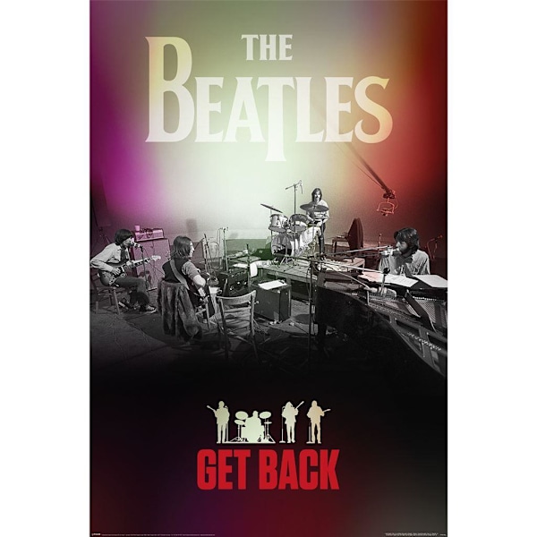 The Beatles Get Back Poster 91,5 cm x 61 cm Svart/Röd Black/Red 91.5cm x 61cm