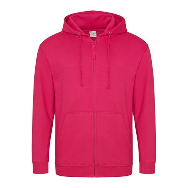 Awdis Plain Mens Hooded Full Zip Hoodie / Zoodie M Hot Pink Hot Pink M