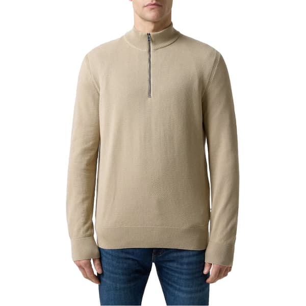 Boss Herr Ebrando-P Stickad Halv Zip Tröja S Ljusbeige Light Beige S