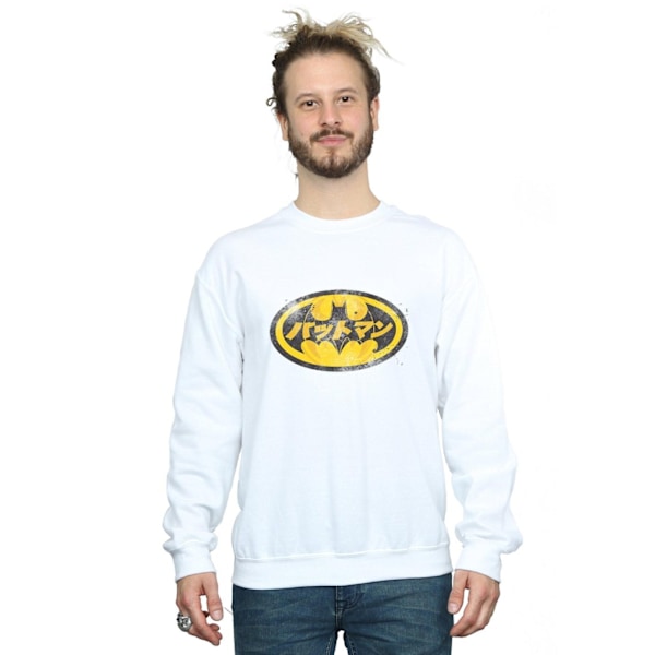 DC Comics Herr Batman Japansk Logotyp Gul Sweatshirt L Vit White L