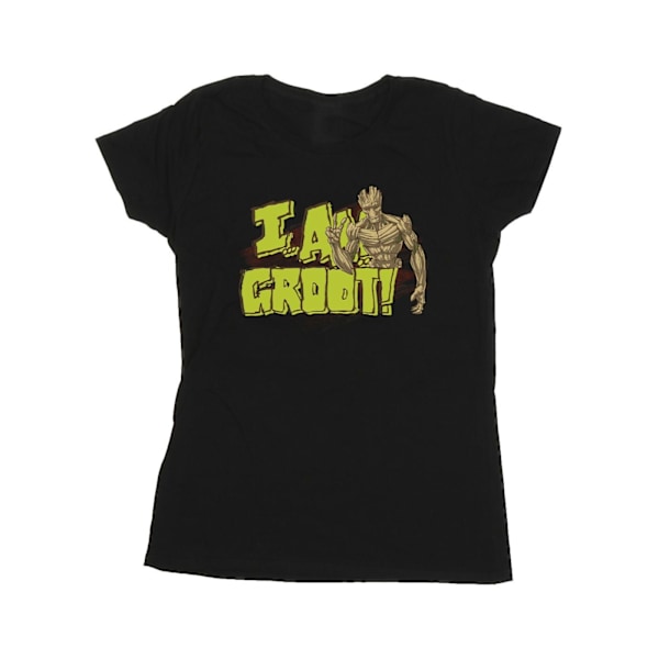 Guardians Of The Galaxy Dam/Kvinnor Jag Är Groot Bomull T-shirt Black M