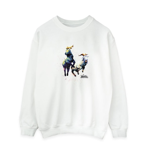 Marvel Mens Thor Love And Thunder Toothgnasher Flames Sweatshirt White 3XL