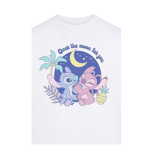 Lilo & Stitch Barn/Barn Över Månen För Dig Ängel Tryck White 11-12 Years