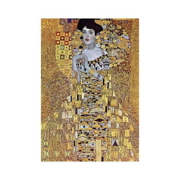 Gustav Klimt Block-Bauer Porträtt Tryck 40cm x 30cm Gul Yellow 40cm x 30cm