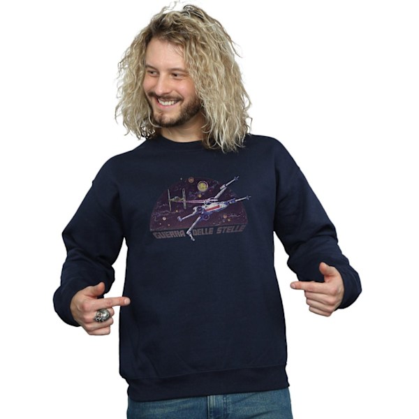Star Wars Herr Italiensk Titel X-Wing Sweatshirt XXL Marinblå Navy Blue XXL