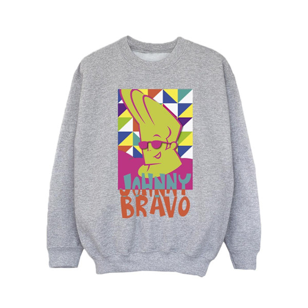 Johnny Bravo Girls Multi Triangles Pop Art Sweatshirt 7-8 år Sports Grey 7-8 Years