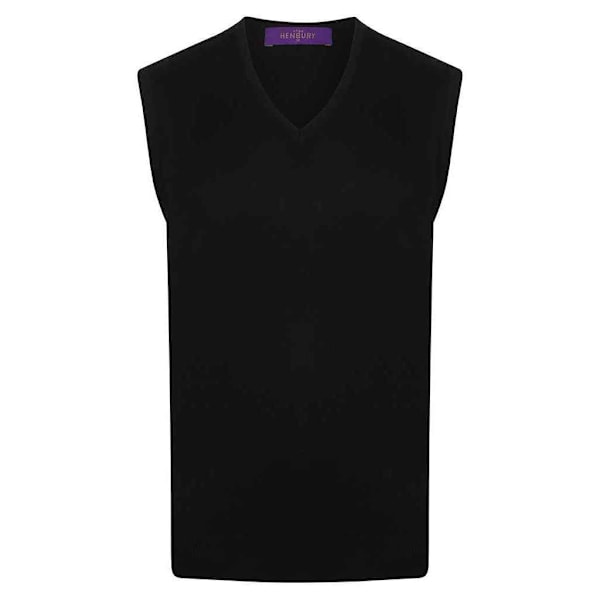 Henbury Herr Bomull Akryl V-ringad Ärmlös Tröja 4XL Marinblå Navy 4XL