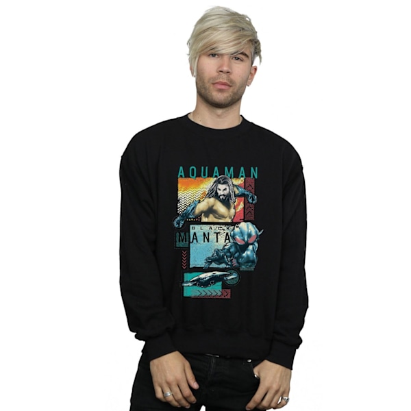 DC Comics Herr Aquaman Karaktärsplattor Sweatshirt S Svart Black S