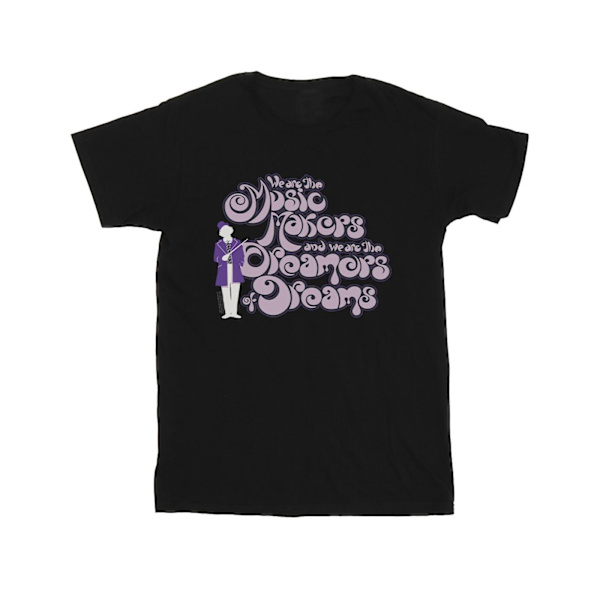 Willy Wonka Girls Dreamers Text Bomull T-shirt 3-4 år Svart Black 3-4 Years