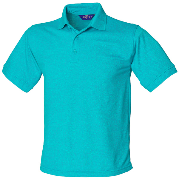 Henbury Herr Kortärmad 65/35 Pique Poloskjorta L Turkos Turquoise L