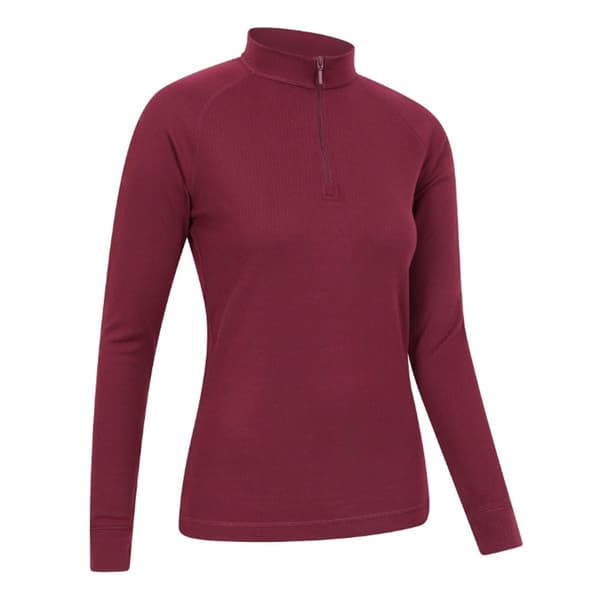 Mountain Warehouse Damernas Talus Zip Neck Långärmad Termisk Tröja Pink 8 UK