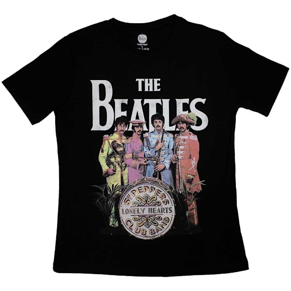 The Beatles Dam T-shirt för kvinnor/damer Sgt Pepper S Svart Black S