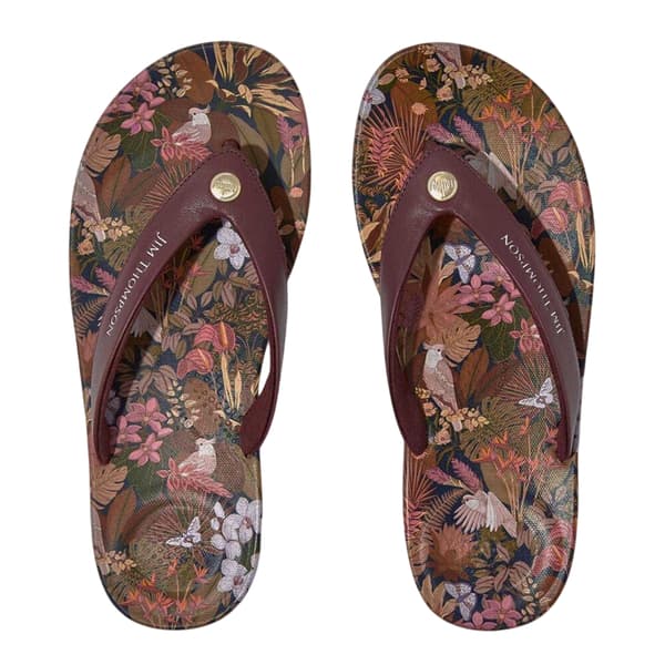 FitFlop Dam Jim Thompson Läder Plattform Flip Flops Brown 8 UK