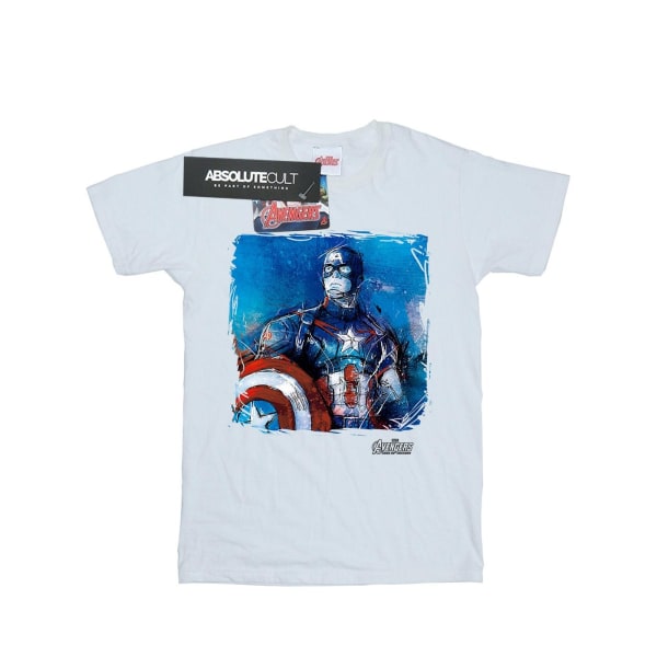 Captain America Herr konst bomull T-shirt M Vit White M