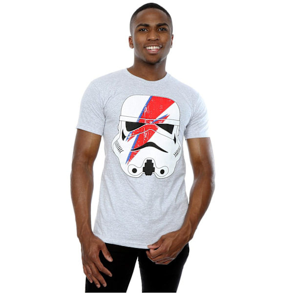 Star Wars Stormtrooper Glam Lightning Bolt T-shirt L Heath för män Heather Grey L