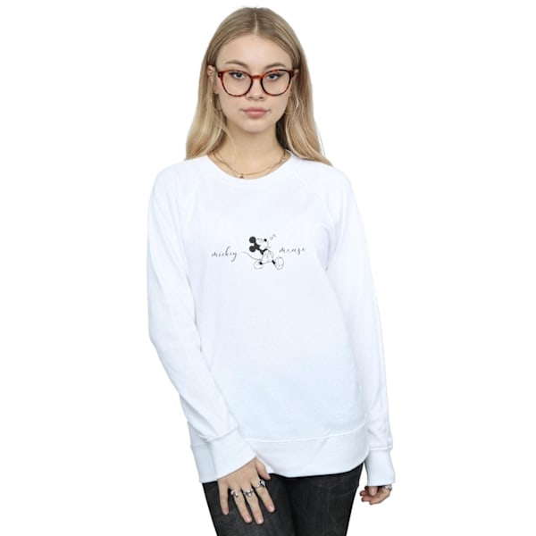 Disney Dam/Kvinnor Mickey Mouse Whistle Sweatshirt XXL Vit White XXL