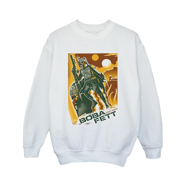 Star Wars Boys Boba Fett Collage Sweatshirt 5-6 år Vit White 5-6 Years