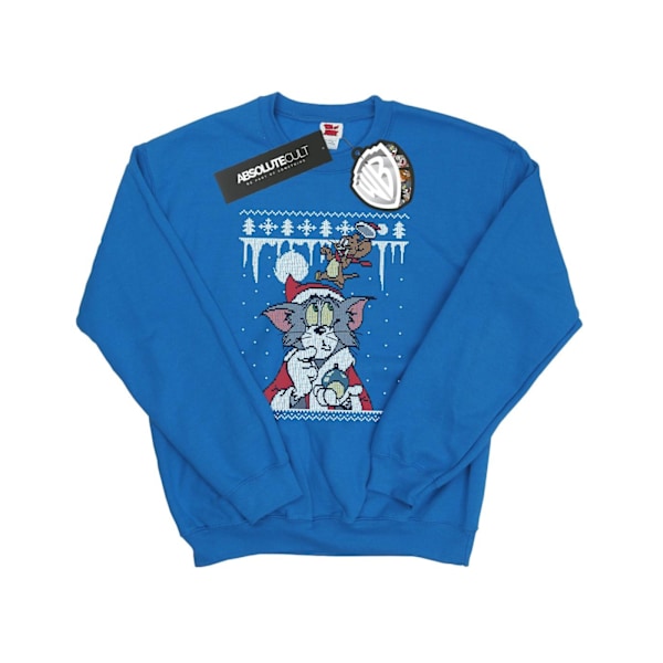 Tom And Jerry Herr Jul Fair Isle Sweatshirt 3XL Royal Blu Royal Blue 3XL