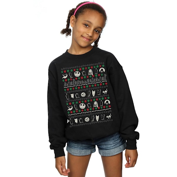 Disney Girls Nightmare Before Christmas Festive Icons Sweatshirt Black 5-6 Years