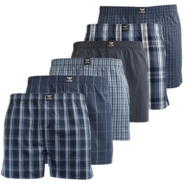 Kandor Herr Nightling Vävda Boxer Shorts (6-pack) L Blå Blue L