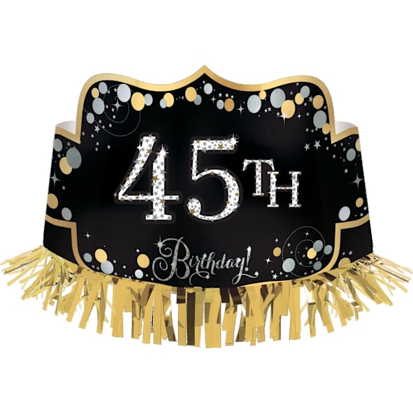 Amscan Frans Foliekrona Partyhatt One Size Svart/Guld Black/Gold One Size