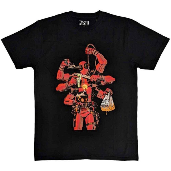 Deadpool Unisex T-shirt för vuxna armar XXL Svart Black XXL