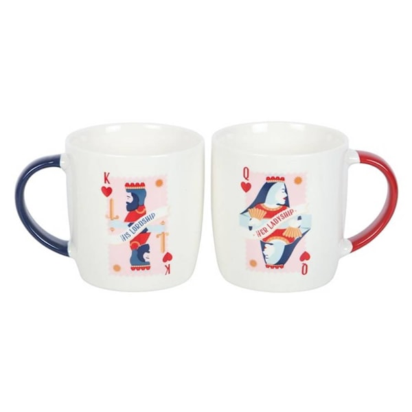 Something Different Hennes Nådighet & Hans Lordskap Muggset för Par White/Navy/Red One Size