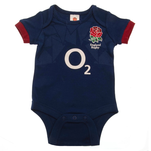 England RFU Baby 2023-2024 Bodysuit (paket med 2) 0-3 månader White/Navy Blue 0-3 Months